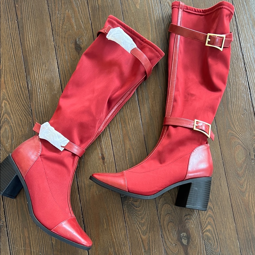 Journey Collection NWOB Stylish Red Knee-High Boots